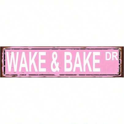 ⛪️️️️1pc,2D 40cm X 10cm VintageVintage Metal Wake & Bake DR Metal Tin Sign - Vintage Rustic Wall Art Decor With Distressed Pink Finish, 16x4 Inch Indoor/Outdoor Durable Metal Sign For Home, Bar, Garage, Cafe - Funny Gift For & Lovers,Inspirational Wall Decor,  Interior Designers,Home Decorators, 2D Flat --Tin Sign, Metal Wall Decor, Vintage Metal Sign, Retro Tin Sign, Funny Metal Sign, Bar Decor, Garage Sign, Metal Plaque, Kitchen Sign, Man Cave Decor--Vintage Metal Tin Sign, Retro Advertisement Wall Art For Garage, Man Cave, Bar & Kitchen Decor, Wall Decor, Retro, Garage Decor, Room Decor, Man Cave, Gift Idea, Vintage Poster, Retro Sign, Metal Poster, Farmhouse