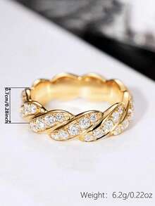 1 PC Luxury Cubic Zirconia Ring For Women For Wedding Engagement Anniversary Party Jewelry Valentine's Day Gift - 1# - View 6