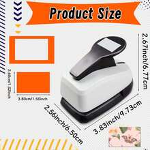 1.5 Inch (38mm) Rectangle Hole Punch Tool, Everyday Fashion Rectangle Shape DIY Portable, Suitable For Paper Art, Card Making, Scrapbooking, Student Use - 1.5 Inch 38mm Rectangle Paper Hole Puncher - View 2