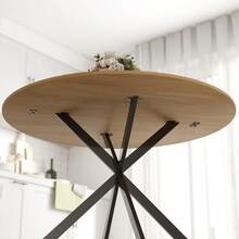 HOMCOM Mesas de comedor - Roble - Ver 9