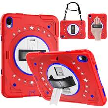 Case For NEW A16 11th 2025 11"/10th Gen 2023 2022 10.9 Inch With 360° Rotate Hand Strap/Stand, Red+ Blue - Red - View 8