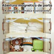 40/50/60cm Organizer Cabinet, Foldable, Stackable, With Wheels, Multipurpose, 2 Doors - 查看 9