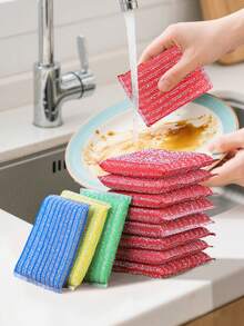 4/8/16片装可重复使用厨房清洁海绵，洗碗海绵，清洁布，双面擦洗海绵，厨房清洁工具，适用于餐具、锅具、炉灶、微波炉 - 彩色 - 查看 3