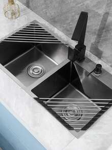 1pc Triangle Roller Drain Rack, Kitchen Drain Rack, Sink Drain Rack, Suitable For Sink Corner, Small Foldable Drain Rack, Multi-Functional Kitchen Drain Rack Storage Rack - one-size - View 8