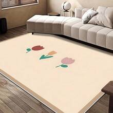 1pc Minimalist Floral Pattern Carpet. Velvet Material, Approx. 850g, 0.6cm Thick, Wear-Resistant & Anti-Slip, Easy To Clean. Available In Multiple Sizes. Suitable For Kitchen, Living Room, Dining Room, Bedroom, Balcony, Bathroom, Study And Other Scenarios, An Ideal Choice For Home Decor. - Multicolor - View 5