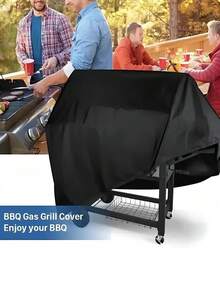 1 pieza Cubierta para parrilla de barbacoa, 210D funda para barbacoa exterior, cubierta protectora para  resistente al polvo y al agua y uso en exteriores, que sirve como una cubierta universal a prueba de polvo para su parrilla en el hogar, durante los viajes y en fiestas o mientras acampa. - Ver 6