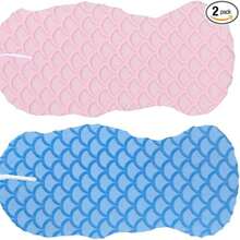 2Pack 3D Exfoliating Body Scrubber Soft Bath Sponge Dead Skin Removal Reusable Skin Friendly Shower Accessory For Adults Pregnant Women Pink Blue - 2pcs Blue+Pink - View 6