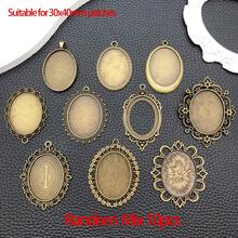 1pack Bezel Pendant Trays Vintage Cabochon Bezel Settings Trays Charms Antique Bronze Style Oval Trays Pendant Blanks For DIY Crafts Photo Necklace Jewelry Making - Multicolor - View 11