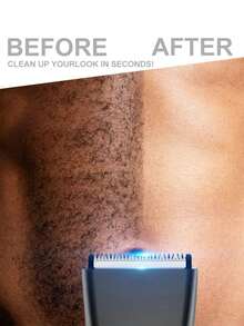 Multi-Purpose Body Hair Trimmer - -Like - With Digital Display, Low Voltage Shaver For Full Body Grooming, Chest, Back, Bikini Line, Sensitive Beige Care, Easy To Use - Black - View 3