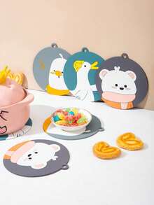 1pc Cartoon Cute Silicone Heat Resistant Placemat, Coaster, Pot Holder For Dining Table - View 3