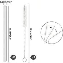 18PCS Plastic Straws Fit IceFlow Tumbler 20oz, Reusable Straws Flow Cup With 2 Brushes, Durable Hot/Cold Drinks, - Friendly, BPA - - 20 Oz - View 8
