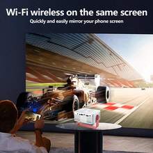 MOMAN [2025 Nuevo] Proyector portátil Full HD 1080P, proyector delgado y ligero, proyección inalámbrica para smartphone, WiFi, inteligente, mini portátil, adecuado para dormitorio, sala de estar, proyección en dormitorio - Ver 6