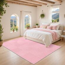 Pauwer Washable Area Rugs For Living Room Modern Beige Solid Color Soft Fluffy Rugs For Bedroom Non Slip Boho Accent Indoor Mat Floor Carpet Cover For Kids Room Dining Room Kitchen Office, Pink - Pink - View 5