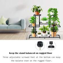 Metal Plant Stand, 5 Tiers Multifunctional Plant Stands For Indoor Plants, Decorative Black Steel Plant Shel F For Indoor Patio Garden Balcony And Yard (4 Tiers 12 Pots) - Đen - Xem 6