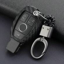 1 chiếc ốp móc chìa khóa bằng silicon giả sợi carbon, phù hợp với các dòng xe A-Class, C-Class, E-Class, S-Class, CLS (2017-2024) - Cao su mềm sợi carbon - Xem 14