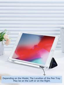 1pc Ink Flower Pattern Tablet Protective Case With Pencil Slot, Anti-Drop, Tri-Fold Tablet Stand Protective Shell, Compatible With 10.2", Pro 11" 2021/2020/10th Gen, (A16) 11" 11th Gen 2025, 8th/9th/10th Gen, Galaxy Tab A8 10.5" 2022, Matepad 10.4"/Tab, Support Sleep/Wake, Romantic Personalized Gift - Multicolor - View 6