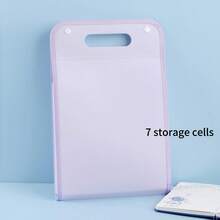 1pc A4 Accordion File Organizer, 7-Pocket Expanding File, Waterproof, Suitable For Receipts In School And Office Document Organization. - Multicolor - View 7