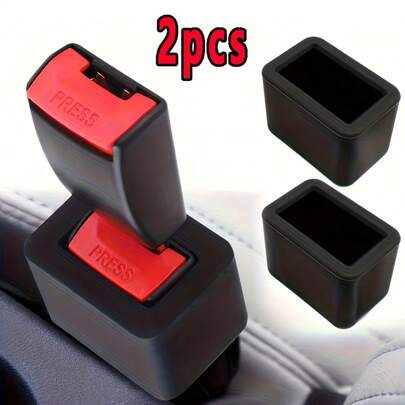两件套汽车安全带扣保护套 - 防刮擦，兼容大多数车型，增强对安全带扣内部的保护 | 通用汽车内饰配件 | SUV/卡车/轿车锁系统的保护组件