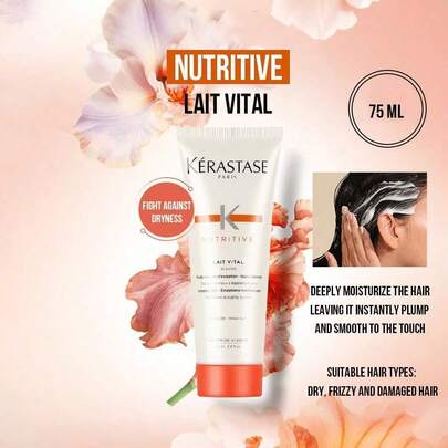 Kérastase 75ml/2.54 Fl Oz Nourishing Glossy Hair Conditioner, Combats Dryness, Deeply Moisturizes Hair For Instant Volume And Smoothness, Repairs Damaged Hair And Improves Hair Condition. 3-Step Easy Use: Shampoo, Towel Dry, Apply, Massage, Rinse. Suitable For Dry, Frizzy, Damaged Hair, As Well As Normal To Slightly Dry Hair. Daily Care, Luxurious Nourishment, Long-Lasting Hydration, Leaves Hair Shining And Radiant.