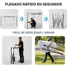 ¡RecomendadoToldo Plegable Profesional: Estructura Reforzada con Lona Oxford 420D y Kit de Anclaje para Uso Rudo en Exteriores y Campismo. (Blanco, 3x3)¡Top de Temporada - Blanco - Ver 9