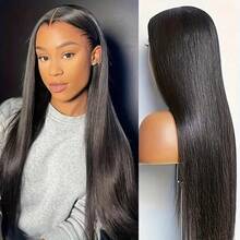 200% 密度 13x4/13x6 直发蕾丝前假发，5x5 蕾丝闭合假发，无需胶水，即刻佩戴，200% 密度自然黑色发际线假发，适合日常佩戴，优雅风格 - 自然色&黑色系 - 查看 7