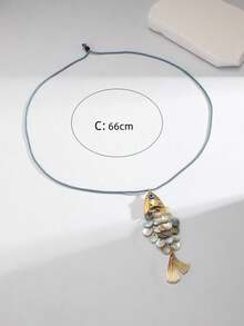 1 chiếc mặt dây chuyền hình cá 3D có thể di chuyển, dây chuyền dài mạ vàng, mặt dây chuyền hình học cổ điển dành cho nữ, phụ kiện thường ngày, quà tặng cho người yêu. - Nhiều màu - Xem 5