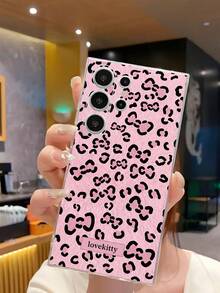1pc Fashionable Bow Tie Leopard Print Soft Phone Case, Compatible With Huawei, Honor, Galaxy, Phones - Clear - View 1