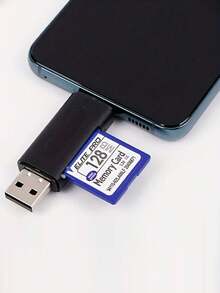 1个USB Micro SD读卡器，4合1 Type-C/USB A转SD/MicroSD/SDXC/SDHC卡适配器，双卡槽存储卡读卡器，适用于PC、手机、平板电脑和其他设备 - 查看 8