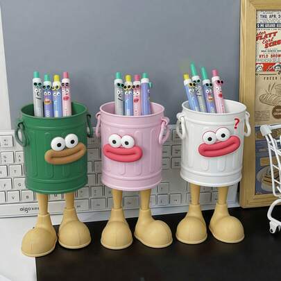 DIY大容量笔筒和化妆刷收纳盒，可爱高性价比笔筒，美式复古风格桌面收纳桶，适合学生、家庭办公室、情人节：这是送给爱人或伴侣的完美礼物。