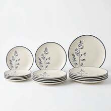 Santa Clara Vajilla Completa 12 Piezas Porcelana Premium para 4 Personas, Apta Microondas y Lavavajillas, Vajilla Asami Decorada Forma Coupe para Hogar y Cocina - Envío GRATIS ✅ Entrega 24/48h a España (península) - Asami - Ver 3