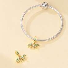 1 Silver Plated Gold Series - Bee Maple Leaf Airplane Pendant Suitable For 3mm Original Bracelet Necklace DIY Bead Making Women's Daily Gift Birthday Party Holiday Gift - Gold - View 6