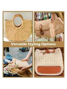 5.5*18.5cm Oval Knitted Bag Bottom Leather Patch, Handmade Base Suitable For Crochet Bag DIY - Multicolor - View 8