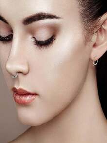 1pc Skin-Friendly Hypoallergenic Seamless Closed Titanium Steel Lip Ring Nose Ring Punk Snap Earring, Unisex Body Piercing Earring Nose Ring Lip Ring Universal Ring - Closed Lip Ring - View 30