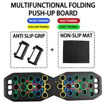Multi-Function Push-Up Board Set - Foldable Push-Up Bar System With Color-Coded Muscle Training Zones, Non-Slip Handles - Home Gym Equipment For Chest, Back, Arms, Shoulders - Black - View 3