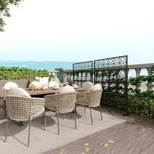 Pantalla de Privacidad Exterior de Metal con Base | Biombo Decorativo Autosoportante 180x116 cm | para Jardín, Terraza, Patio o Balcón | Cerca de Protección y Decoración - Diseño de moneda - Ver 3