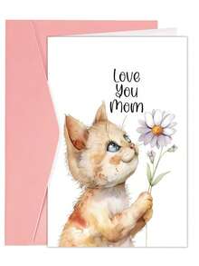 1张“我爱你妈妈”母亲节生日贺卡，送给妈妈、妈咪、亲亲/她——内页空白，附信封 - 套裝 - 查看 12