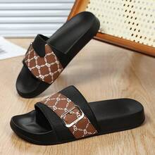 家居拖鞋、男士拖鞋、女士拖鞋、厚底拖鞋、时尚拖鞋、软底休闲鞋、时尚拖鞋、卧室拖鞋、泳池拖鞋 - 黑色 - 查看 4