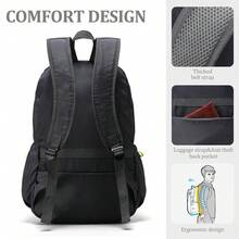 Lightweight Packable Travel Backpack, 30L Grey Daypack HiFKing Backpack For Women Men, Waterproof And Foldable, Travel Backpack Carry On Flight Approved - 灰色的 - 查看 6