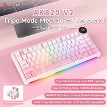 Teclado mecánico AJAZZ AK820 V2 de triple modo | Frecuencia de sondeo de 8K | Perilla inteligente | Intercambiable en caliente | Retroiluminación RGB | Batería de 10000mAh | Teclado de juego personalizable para jugadores de PC - Ver 10