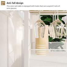 Mueble bar, botellero industrial con estantes ajustables, aparador con portavasos, almacenamiento de café, para cocina, comedor, sala de estar, blanco - Blanco - Ver 5