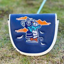 1pc For DF3 Putter Golf Club Head Cover - Magnetic Closure Scratch-Resistant PU Case With Fluffy Lining & Cute Cartoon Design, Blue Club Head (Compatible With DF3 Putter Model) - Multicolor - View 1