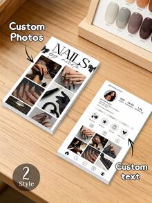 Customized Exquisite Nail Art Business Cards - These Beautifully Designed Nail Art Business Cards Can Not Only Serve As A Promotional Tool, But Also As A Mini Portfolio, Vividly Showcasing Various Stunning Nail Art Designs. - Multicolor - View 9