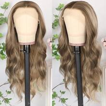 13X4 Purple Color Long Body Wave Lace Front Wig 26" Long Wavy Wigs Glueless Free Part 180% Density Violet Purple Wavy Hair With Adjustable Straps & Combs Heat Resistant Soft Loose Wave Synthetic Hair Replacement Wigs For Women Perfect For Daily Wear Parties & Special Occasions - 挑染金色 - 查看 6