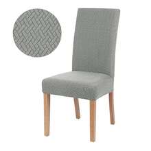 Funda elástica para silla de color sólido, fundas elásticas de LICRA para el hogar, fundas para asientos de sillas para cocina, comedor, banquete de boda, hogar PMNX - Gris - Ver 13