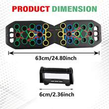 Multi-Function Push-Up Board Set - Foldable Push-Up Bar System With Color-Coded Muscle Training Zones, Non-Slip Handles - Home Gym Equipment For Chest, Back, Arms, Shoulders - Black - View 6