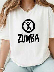 Zumba Workout Graphic T-Shirt  Short Sleeve Crew Neck Unisex Dance Ness Gym Tee Novelty Aerobics Instructor Gift For Men Women Soft Breathable Casual Summer - 白色 1 - 查看 2
