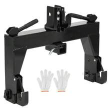 Huisuilinss 3-Point Quick Hitch With 2" Receiver&Extra Versatile Adapter,Adaptation To Category 1,No Bushing Required,3000LBS Lift Capacity,5 Level Adjustable Bolts & Reinforcing Rib Design - Black a Pair Of Gloves - View 1