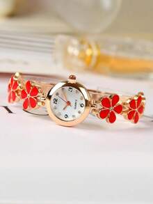 2pcs Women's Fashion Wrist Watch Set, Versatile High-End Ladies Watches - White - View 9