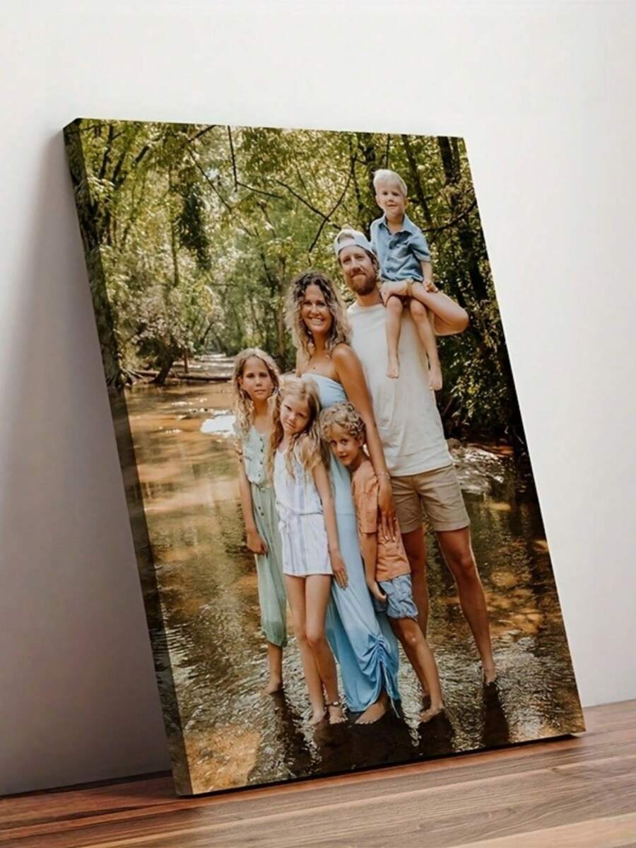 Impresión en lienzo personalizada con marco de madera de pino, póster de marco de foto personalizado para boda, decoración de pared de tela estirada moderna con respaldo autoadhesivo, regalo de decoración de foto personalizada - Multicolor 13 - Ver 1