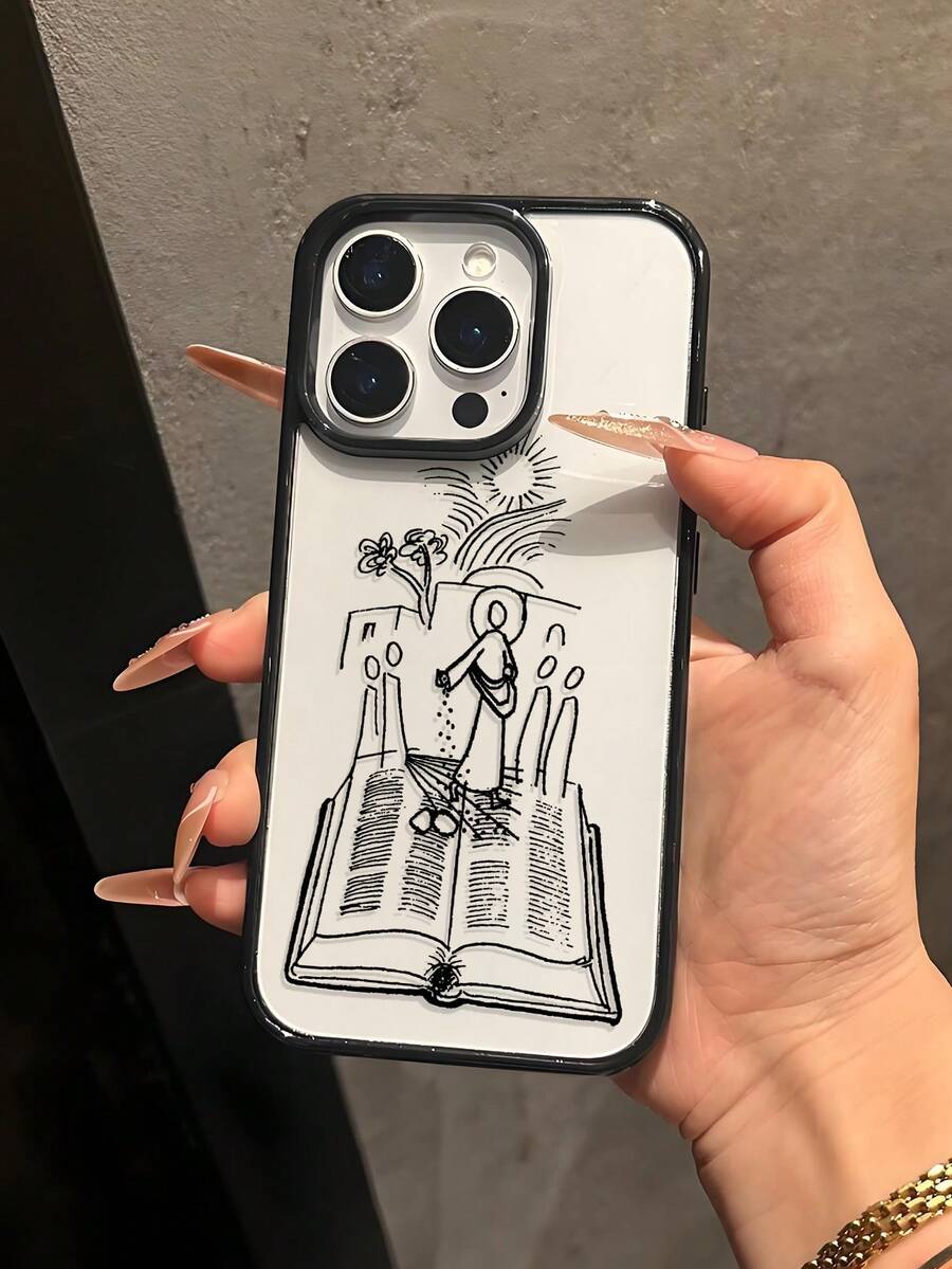 1 ốp lưng điện thoại thiết kế tối giản, họa tiết đường kẻ, bảo vệ điện thoại khỏi va đập và thời trang, tương thích với iPhone 17/17 Pro/17 Pro Max/16/11/13/15/15 Plus/15 Pro/15 Pro Max/12/14 Pro Max/11 Pro Max/12 Pro/12 Pro Max/13 Pro/13 Pro Max/14 Pro/14 Plus - màu đen - Xem 1